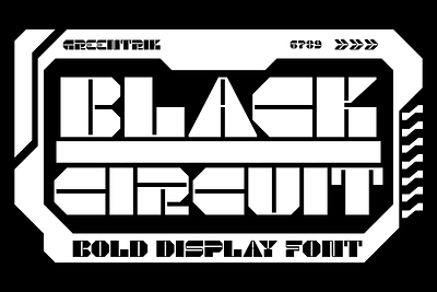 Black Circuit Bold Display Font bold display font branding display font futuristic design futuristic style graphic design logo strong font