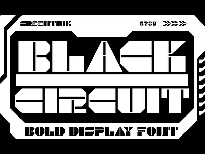 Black Circuit Bold Display Font bold display font branding display font futuristic design futuristic style graphic design logo strong font