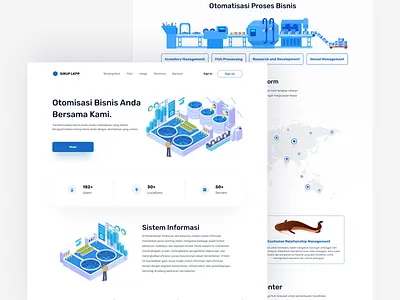 Landing page automation system for fish farming 3d app branding design graphic design icon illustration isomatric logo ui ux web website