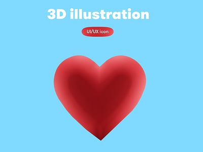 UI/UX 3D icon - heart 3d 3d icon 3d illustration 3d object ui ux