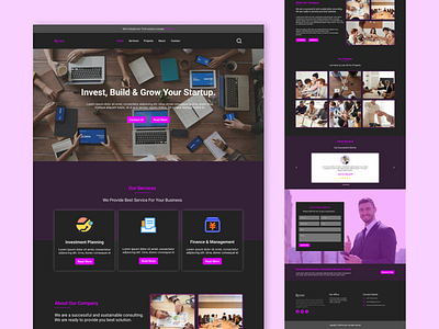 Startup Agency Website Design agency agency website app branding design graphic design landing page mobile version purple ui uiux design ux web website design