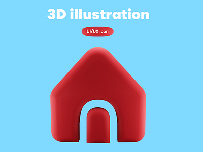 UI/UX 3D icon - home 3d 3d icon 3d illustration 3d object ui ux