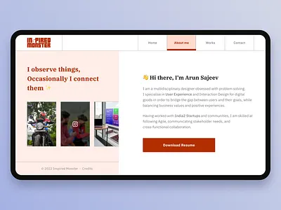Portfolio Update - About me page branding clean dailyui design desktop instagram logo minimal personal website product designer reels resume simple ui ux