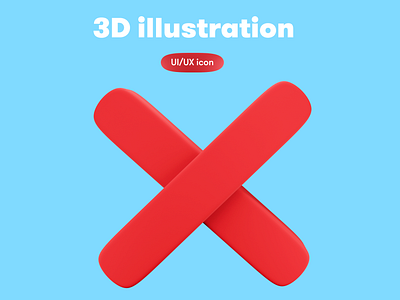 UI/UX 3D icon - decline/no 3d 3d icon 3d object ui ux