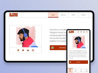 Portfolio Update - Home screen branding chat now clean dailyui design desktop illustration logo lottie message minimal mobile music product designer responsive simple social media ui ui designer ux