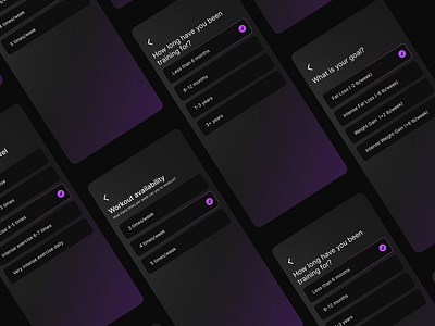 Fitness App Questionnaire design figma graphic design mobile mobilescreen ui