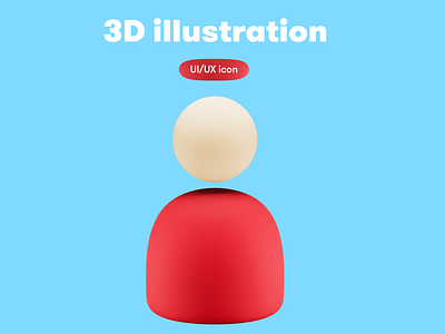 UI/UX 3D icon - user 3d 3d icon 3d object ui ux
