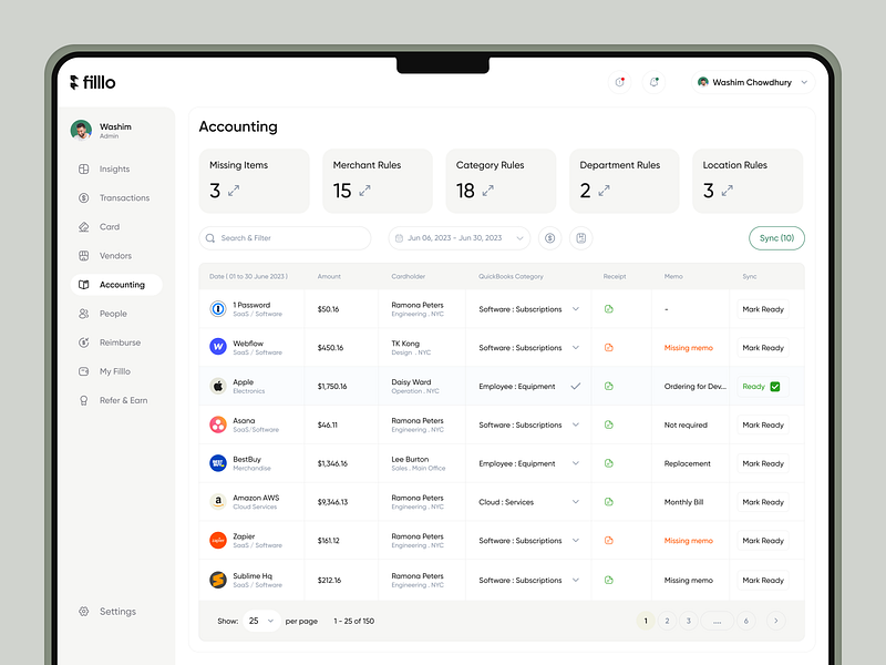 Finance Management - Accounting banking app cloud app expense filllo finance finance management fintech inspiration mobile app money money management product saas saas software spend management tracking app ui design uiux web app web application