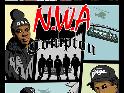 N.W.A legends. art compton cover design dr dre draw graphic design hip hop ice cube illustration jordan kicks logo music nike nwa rap vector