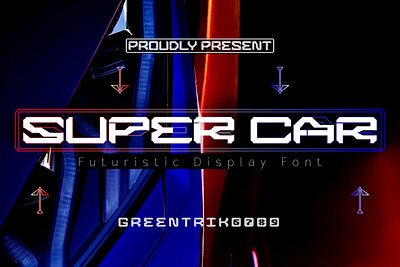 Super Car Futuristic Display Font ads branding display font fonts futuriistic font graphic design logo