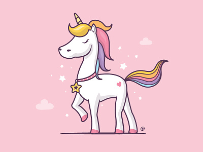 Beautiful Unicorn beautiful cartoon cute illustration kawaii magical stock unicorn vector