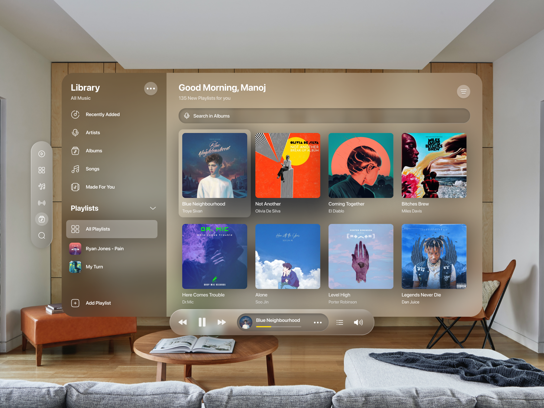 Music Apple Vision Pro : Spatial UI apple apple design apple music apple vision pro ar design augmented reality design glassmorph glassmorphism landing page spatial ui spatial ui design vision os vision pro visionos web web design website website design