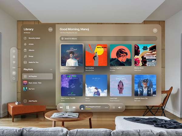 Music Apple Vision Pro : Spatial UI by MindInventory UI/UX for ...