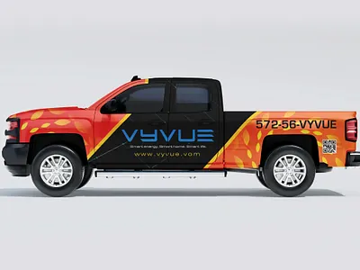 Vyvue Truck Wrap Design | Pickup Full Wrap Design adobe illustrator brand identity branding car car graphics car wrap decal design graphic design logo truck wrap van wrap vector vehicle vehicle branding vehicle wrap vehicle wrap design vinyl wrap wrap design