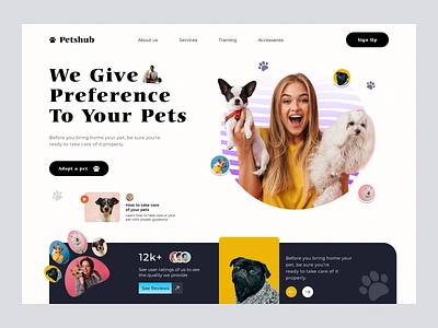 PetCare Website 3d adoption animal application dog hero homepage landing page modern pet pet care pet doctor pet health pets pets app petshop puppy startup web design website