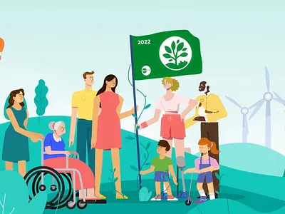 MEO Bandeira Verde 2d animation character flat illustration limber rig