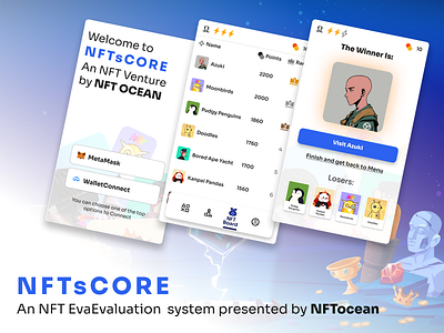 NFTsCORE design graphic design illustration mobile mobile app nes nft product survey ui ux