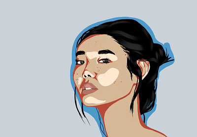 Flat design / digital art art design flat freckles portrait illustration portrait procreate
