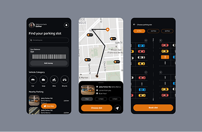 Parking App app design figma mobile ui