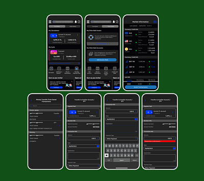 Mobile Banking App Design Pages app dark mode design designer feedback graphic design mobile banking mobile design ui ux
