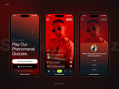 Quizzy App - Live Streaming & Questionnaire Mobile App animation answer education game illustration ios knowledge learning mobile app questions quiz trivia typography ui ux