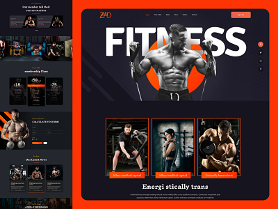 Fitness Website Landing page Design 3d animation fitness website graphic design gym website home page home screen landing page poto prototyping prototyping design ui uiux ux web design website website design website mockup website templates website themes