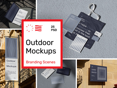 Outdoor Branding Mockups! billboard branding business card canvas bag corporate design download identity logo outdoor psd stationery template typography