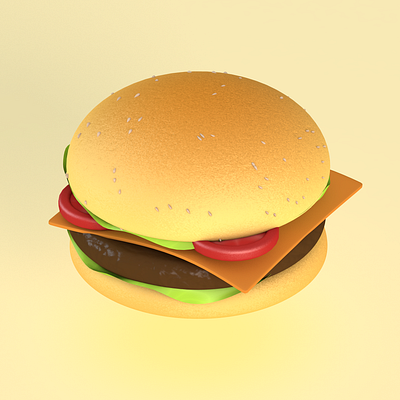 3D Hamburger 3d 3d bun 3d food 3d hamburger 3d latus 3d tomato c4d cinema 4d design kebab 3d