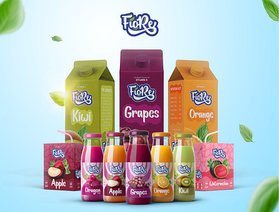 Fiore Juice - packaging Design advertising design branding logo fruits juice packaging label design layout logo design packaging design presentation