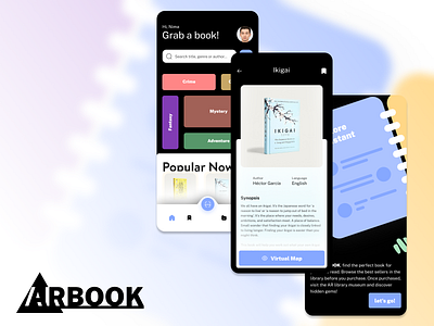 ARBOOK ar book design graphic design library mobile app store ui ux