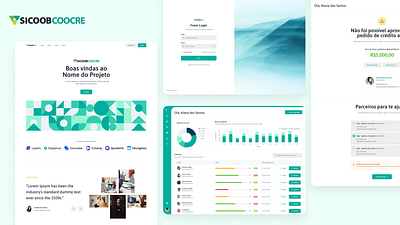 Sicoob Coocre - Landing Page & Dashboard consultoria dashboard design design system prototipação prototype site system ui ux website