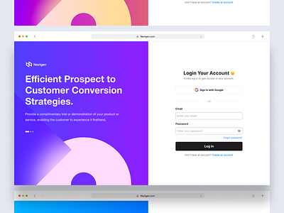 Sign up/Log in User Flow — Nextgen create an account design dribbble landing page log in login login form password register register account sign up form ui ui design uiux web design website