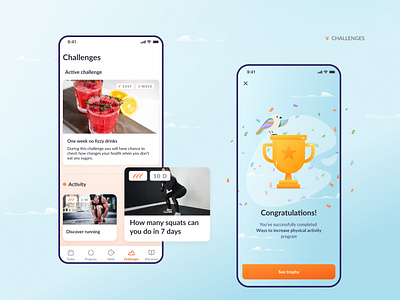 Holly Health App — Achievements app fitness fitness app habits health healthcare illustration interface logo mobile app mobile screens nutrition sport user experience ux