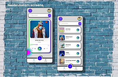 Daily UI: Neo brutalism Music player app cool daily ui figma funkyui music app neobrutalism pop ui uiux