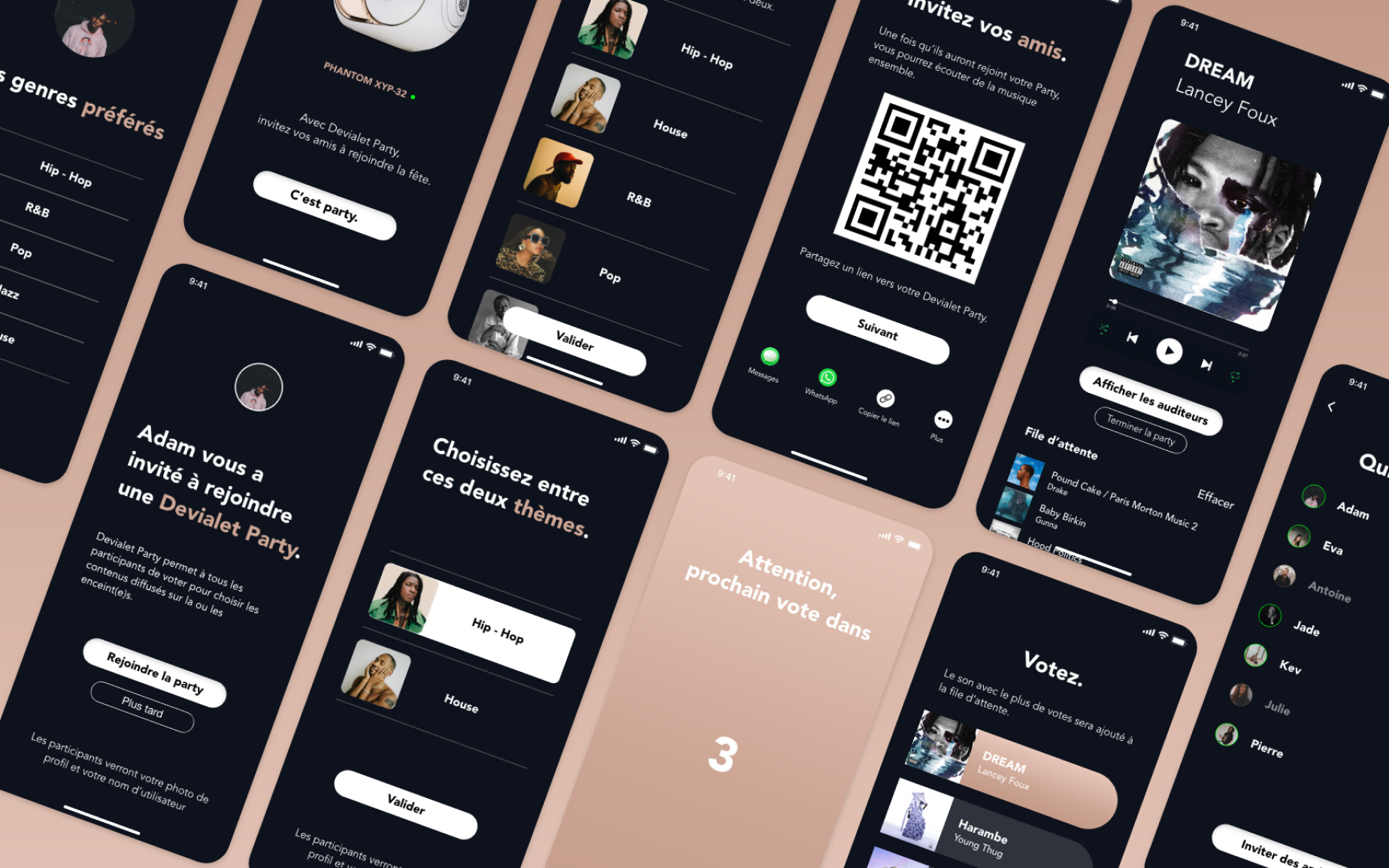 Devialet Party accessibility adobe xd app branding concept design devialet figma ios luxe minimalist ui ui design ux watch watchos