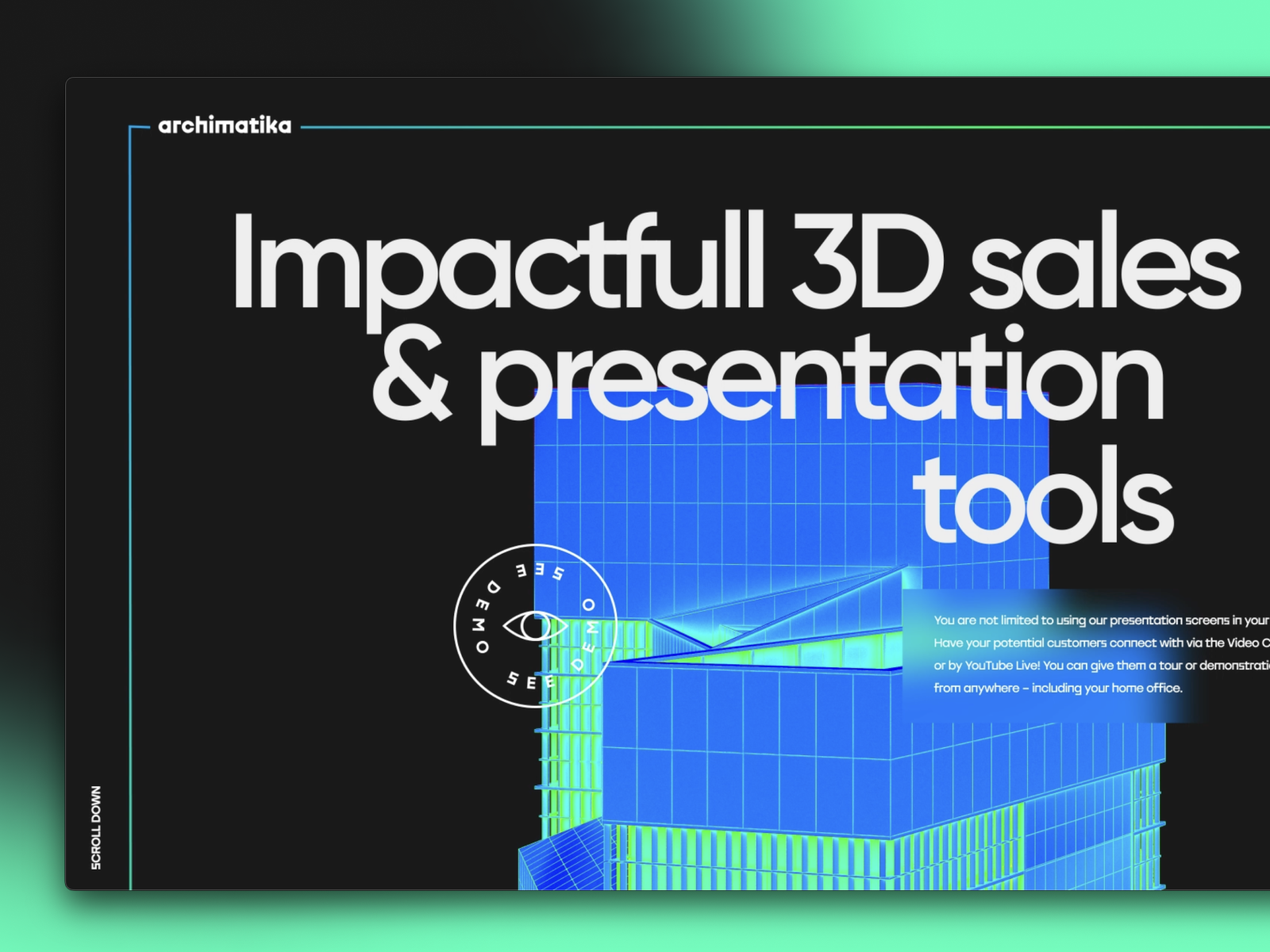 Archimatica Concept main screen animation animation architect concept design developer interface animation ui website