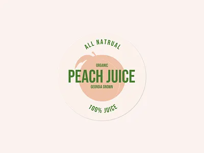 Badge - Juice 100 all natrual badge dailyui georgia juice label organic peach ui uidesign