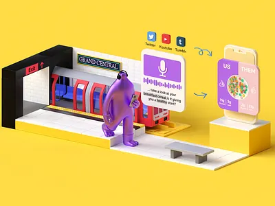 Cluep - 3D Brand Illustration 3d 3danimation 3dart animation b3d blender blender3d branding c4d cinema4d colorful design geometric illustration loop motion render set simple uiux