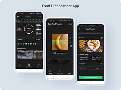 Introducing my latest design creation, the Food Diet Scanner App design ui ux