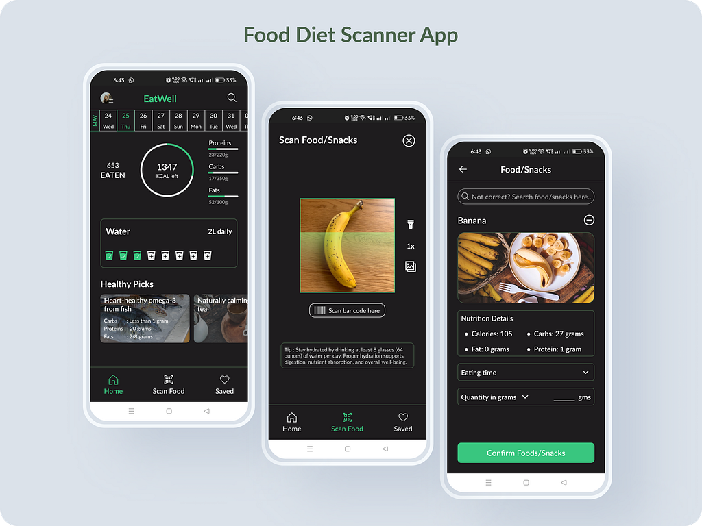 Introducing my latest design creation, the Food Diet Scanner App by
