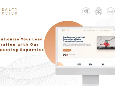 Realty Revive The Lead Generation with Our Prospecting Expertise banner graphic design landing page logo mockups payment gateway react js stripe ui ui ux