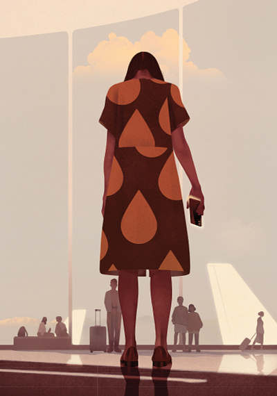 The Lives of Brian airport digital editorial folioart illustration karolis strautniekas narrative texture
