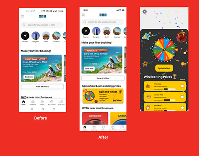 Oyo Case study Redesign Screens app branding design graphic design illustration logo typography ui ux vector