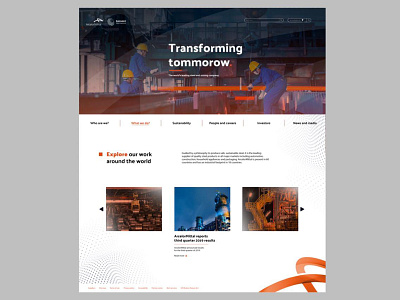 Landing page design for Arcelormittal company