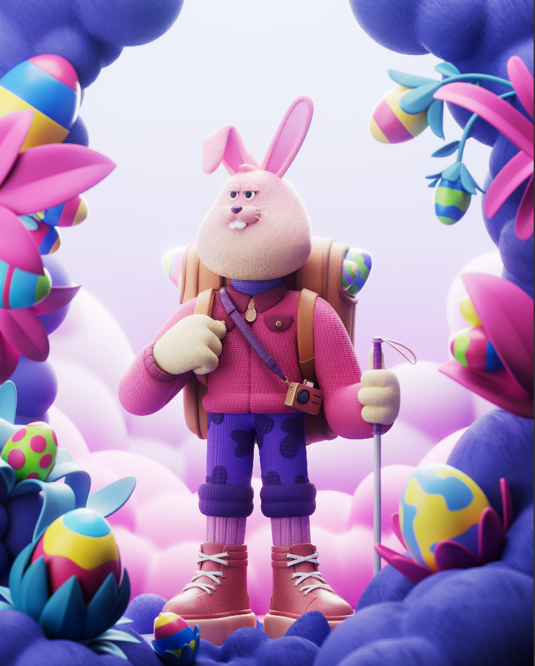 Easter Bunny 3d arcade studio bunny character digital easter folioart illustration rabbit