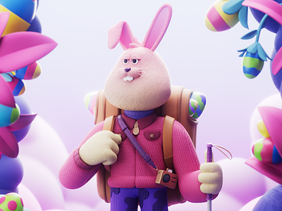 Easter Bunny 3d arcade studio bunny character digital easter folioart illustration rabbit