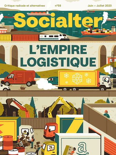 Globalisation digital editorial folioart illustration magazine cover michael parkin texture transport vehicles