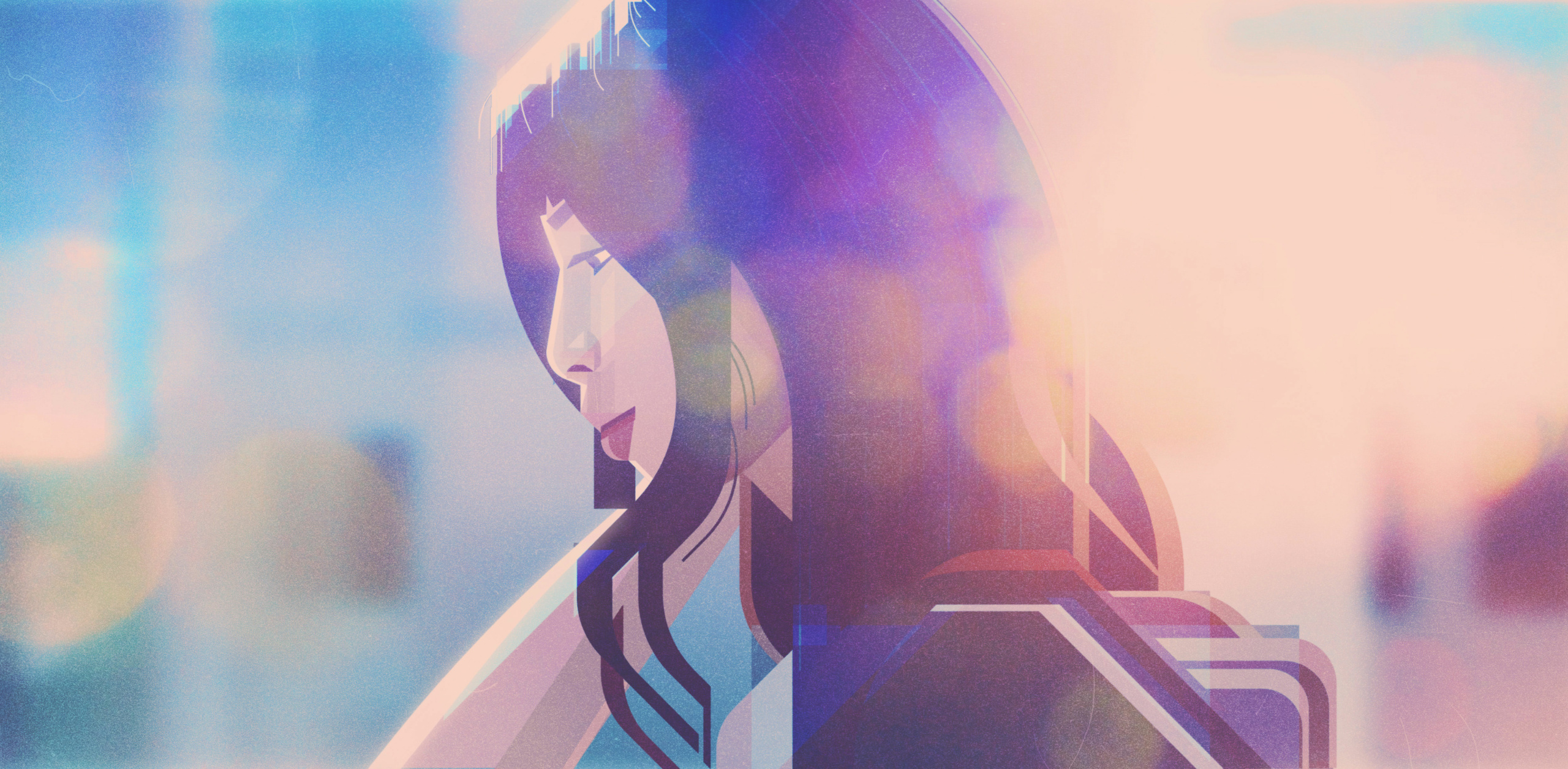Woman cinematic digital folioart gradient illustration james gilleard portrait texture woman