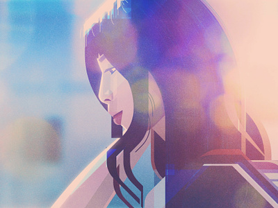 Woman cinematic digital folioart gradient illustration james gilleard portrait texture woman