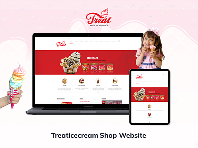 Treaticecream Shop Website app concept app design branding chocolate design dessert food foodie foodporn gelato icecream icecreamlover illustration instafood logo ui ui design ux ux design yummy